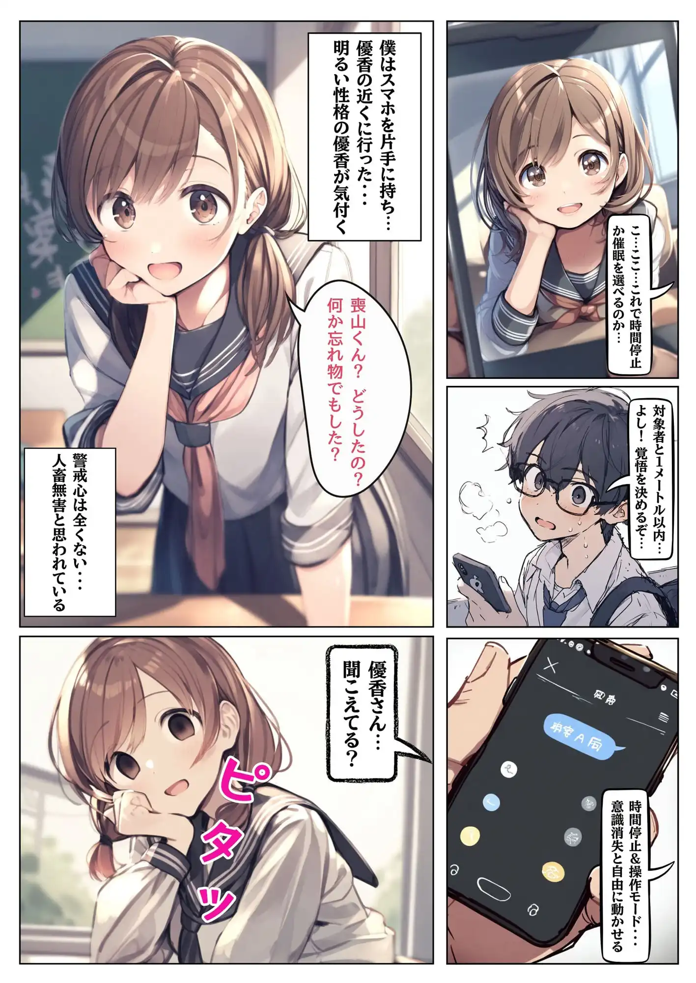 時間停止＆催●のアプリ〜女子生徒を孕ませちゃう〜【本編＋イラスト131枚】