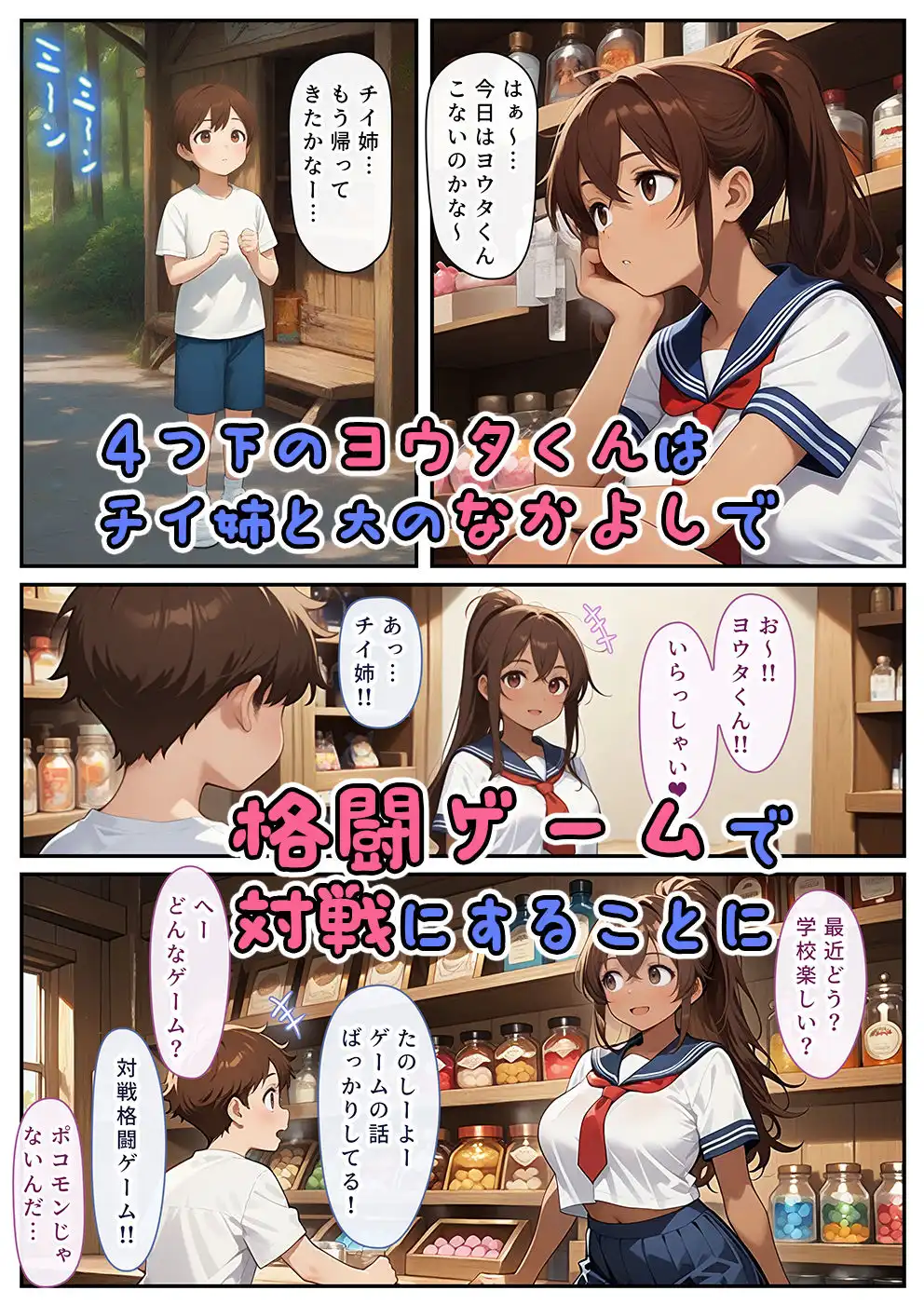 ゲーミングお姉ちゃん【褐色巨乳ギャル姉と格ゲー勝負で精通ボーイ！コマンドミスでティウンティウン！】