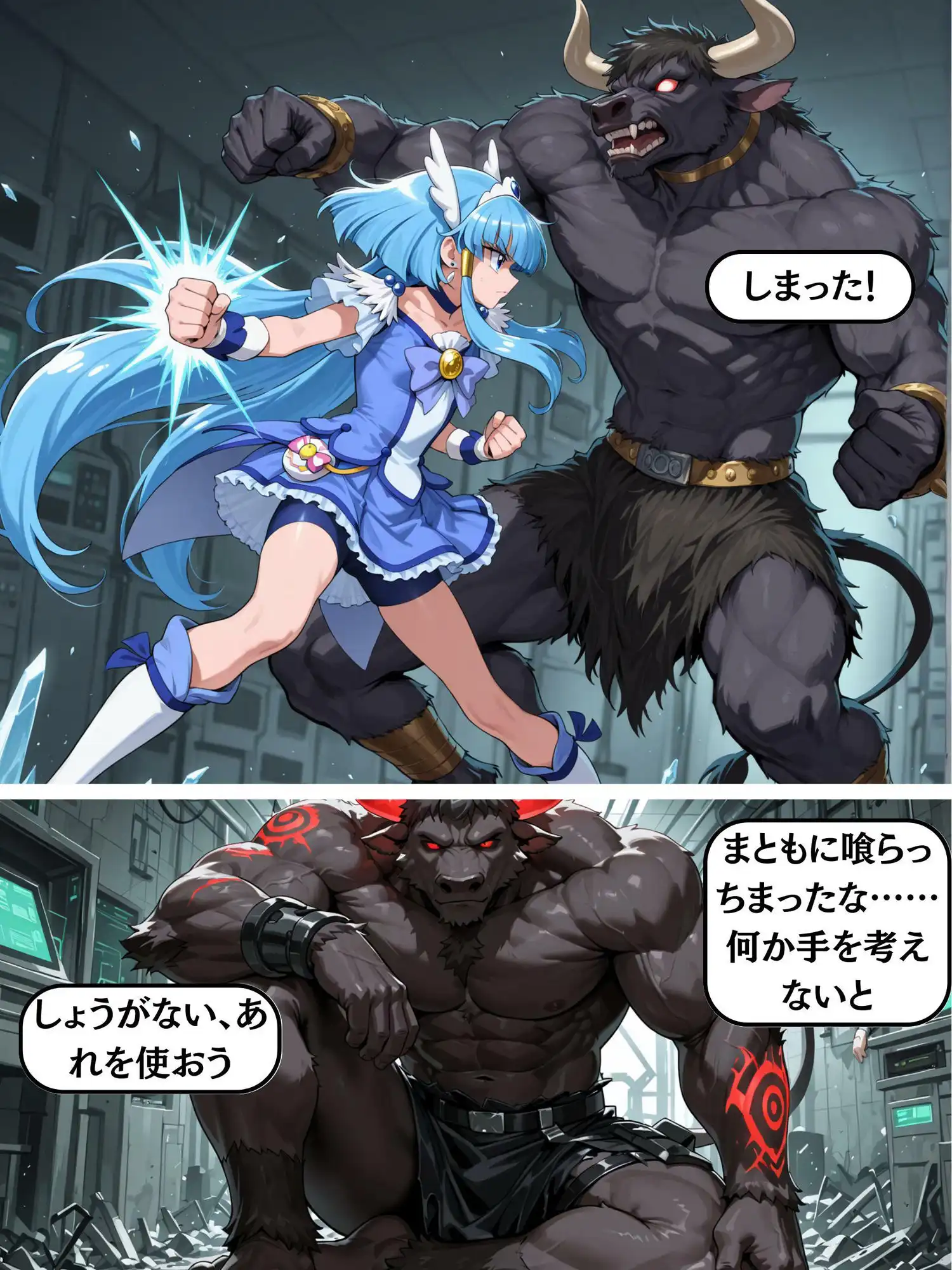 キュアビュ〇ティー vs ミノタウロス 敗北凌〇