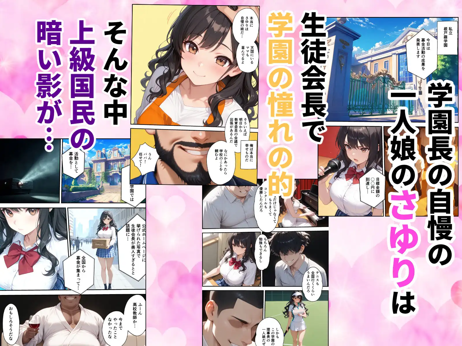 上級国民に支配された学園生徒会長が学校を守るため処女喪失ショーを行う話