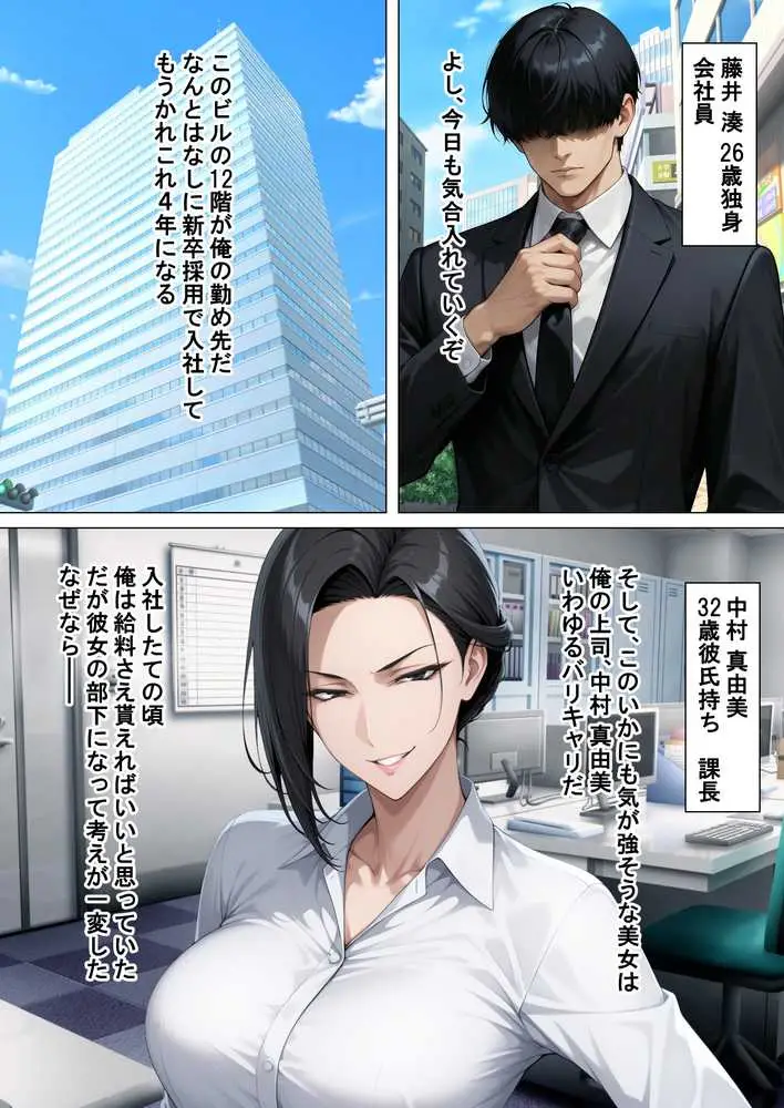あべこべ調教  ドSなバリキャリ女上司（32）の秘密を暴いたら負けたがりのマゾメスだったので立場逆転しちゃった件 - ページ01