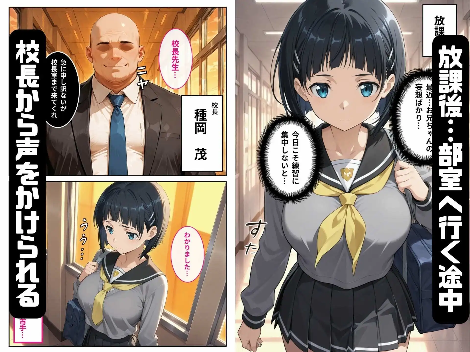 寝取られた直葉-校長のちんぽでメス堕ちする