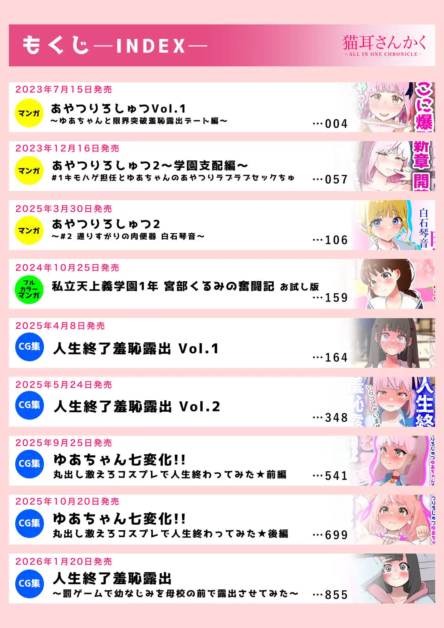 猫耳さんかく ALL IN ONE CHRONICLE〜羞恥・露出・催●総集編〜