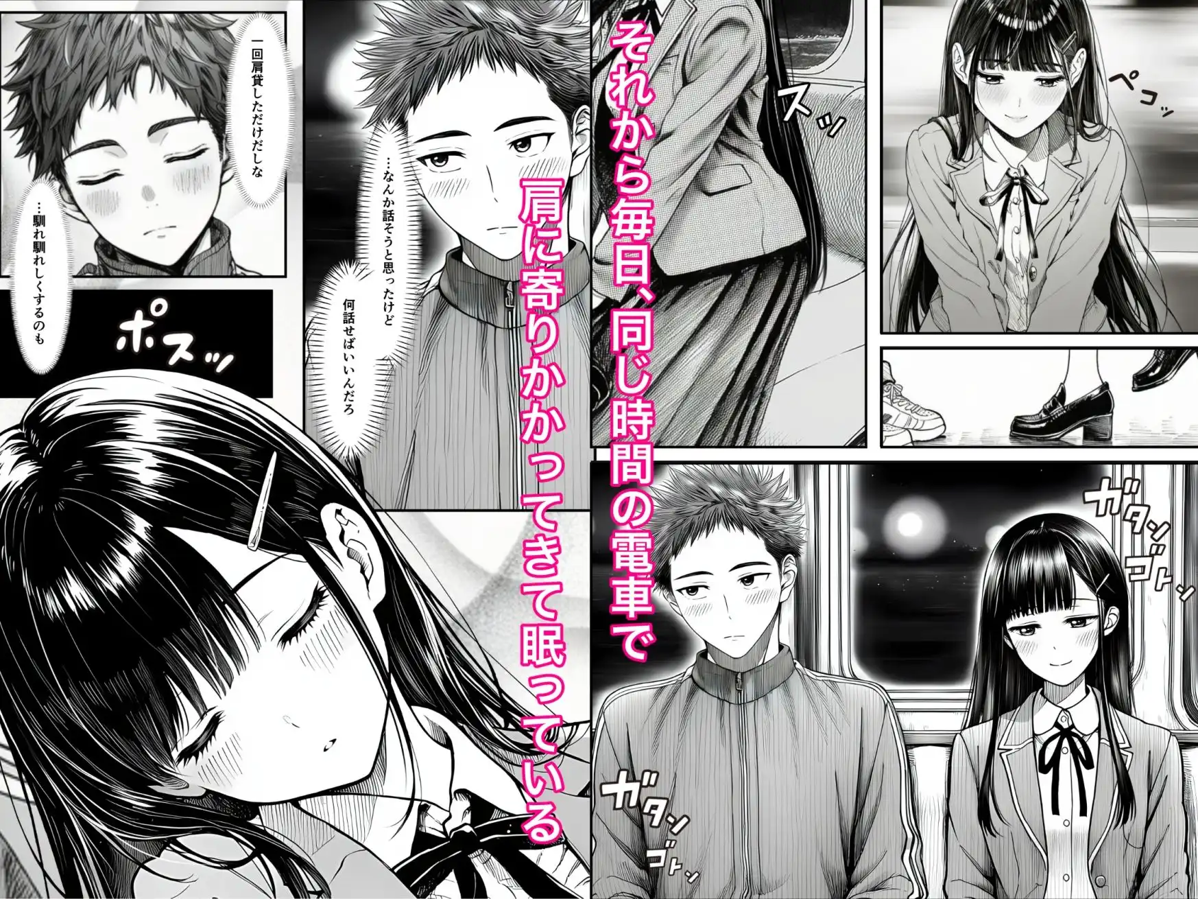 電車で何度も肩にもたれかかってくる女の子と、子作りセックスしてしまった