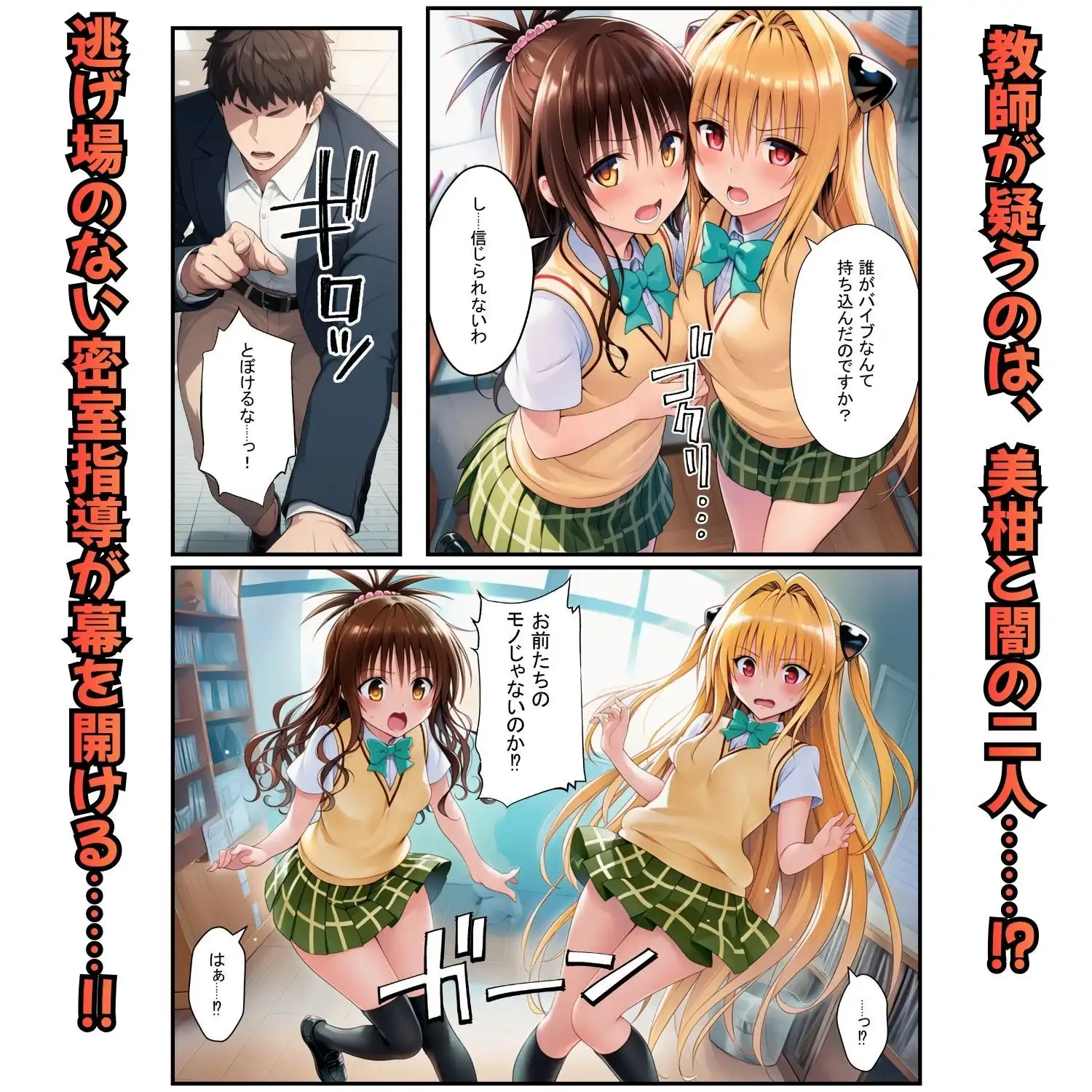 濃厚中出し姉妹丼！とらぶるヒロイン密室指導【リコ・美柑・ヤミ編】