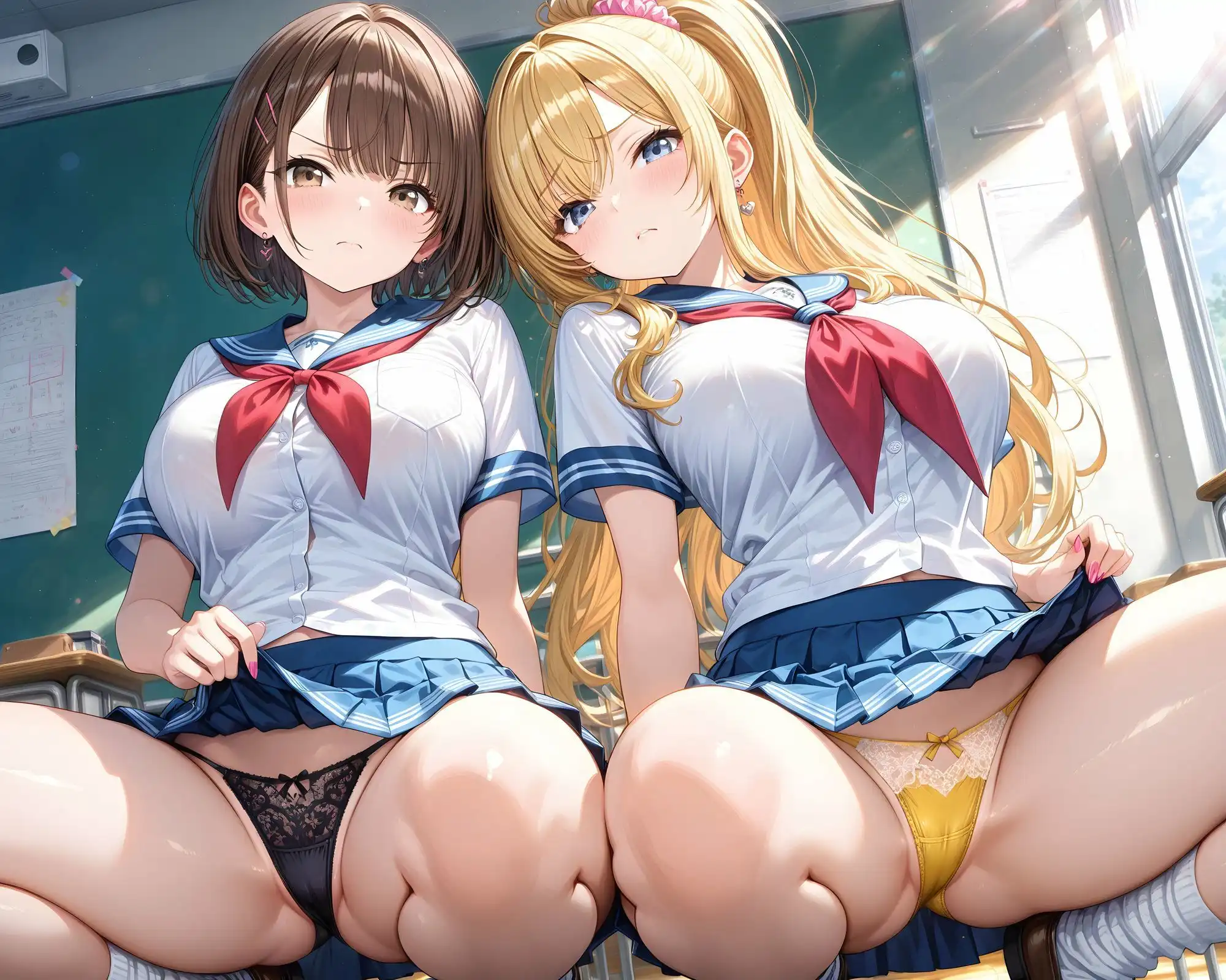 超ミニスカ女学園 番外編2〜パンツ丸見えJKのパンチラ観察したり、見抜きしたり、射精のお手伝いしてもらうイラスト集〜