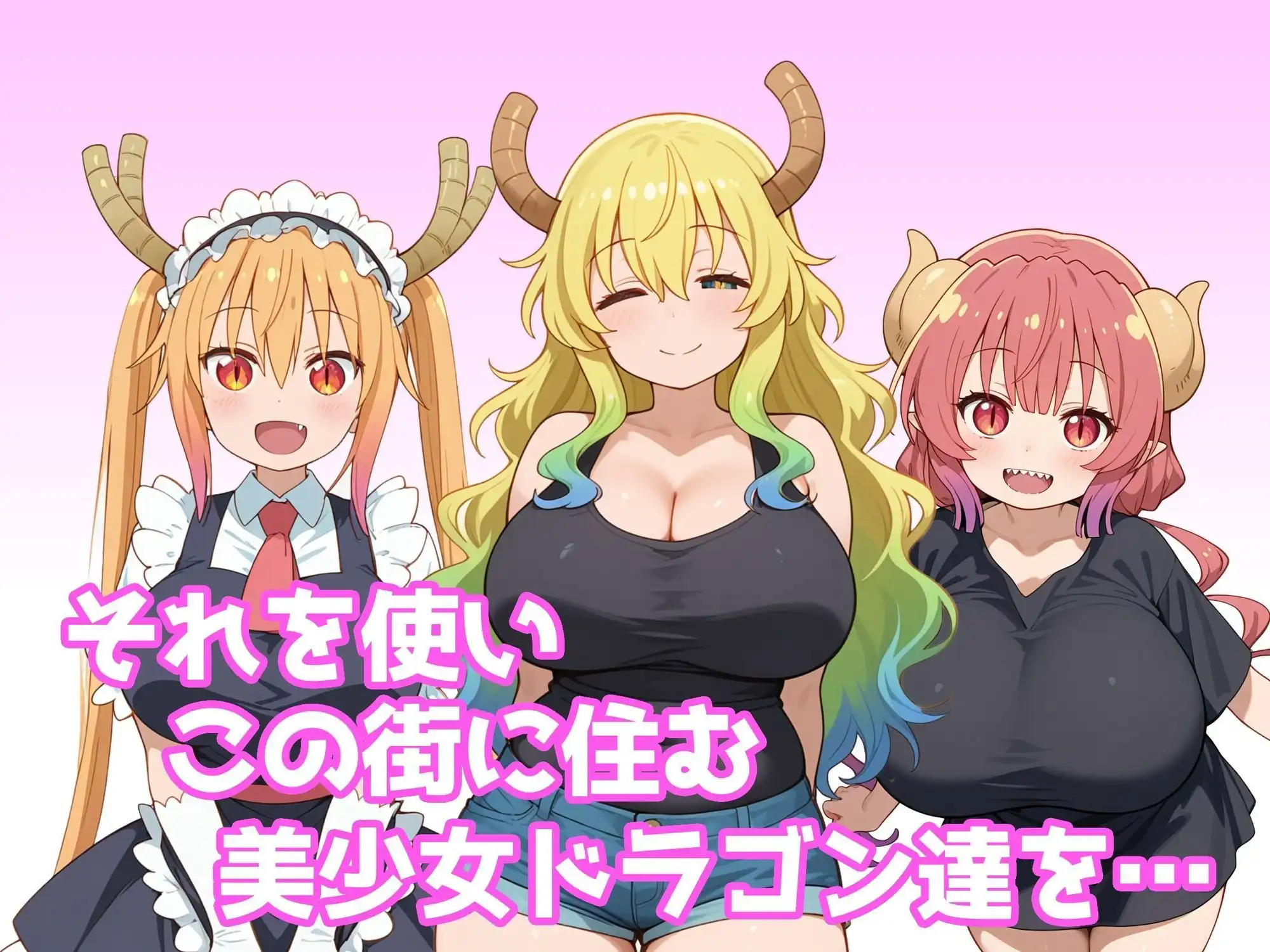 巨乳メイドラゴンたちを洗脳呪文で自分の性処理道具にしてヤリたい放題