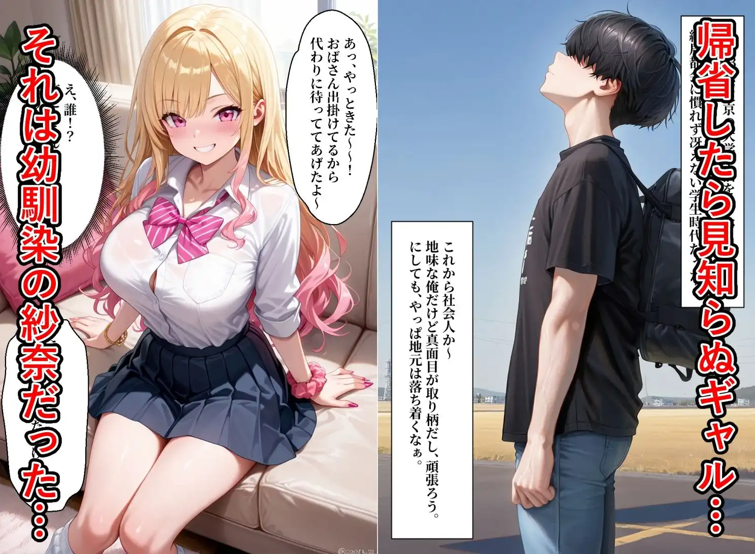 ギャルになった幼馴染が誘惑してくるので処女卒業させてあげた【セリフ付き】